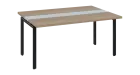DOUBLE 161 pracovní stůl, kovová podnož černá, deska 36 mm, široký 1600 mm, dub bardolino, vložená d